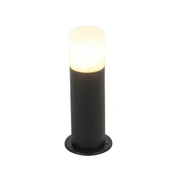 Stehende Außenlampe schwarz mit Opalschirm weiß 30 cm IP44 - Odense