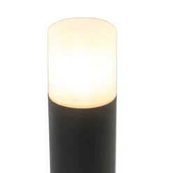 Stehende Außenlampe schwarz mit Opalschirm weiß 30 cm IP44 - Odense
