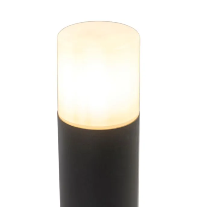 Stehende Außenlampe schwarz mit Opalschirm weiß 30 cm IP44 - Odense