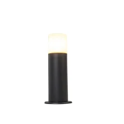 Stehende Außenlampe schwarz mit Opalschirm weiß 30 cm IP44 - Odense