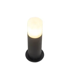 Stehende Außenlampe schwarz mit Opalschirm weiß 30 cm IP44 - Odense