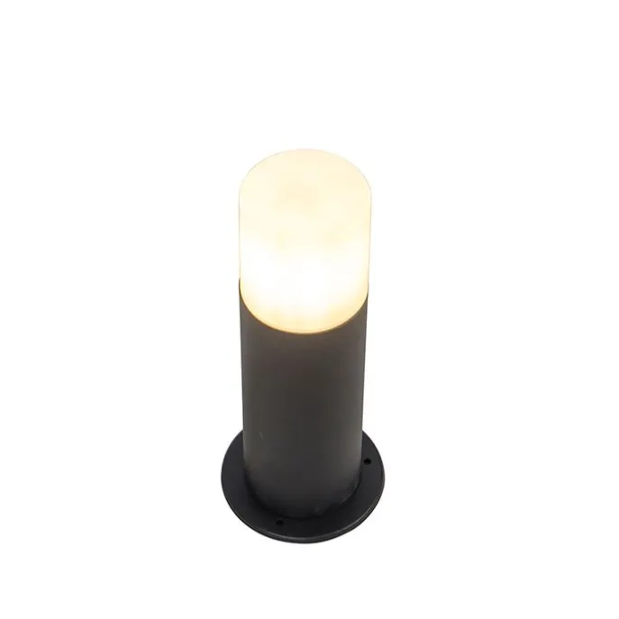 Stehende Außenlampe schwarz mit Opalschirm weiß 30 cm IP44 - Odense