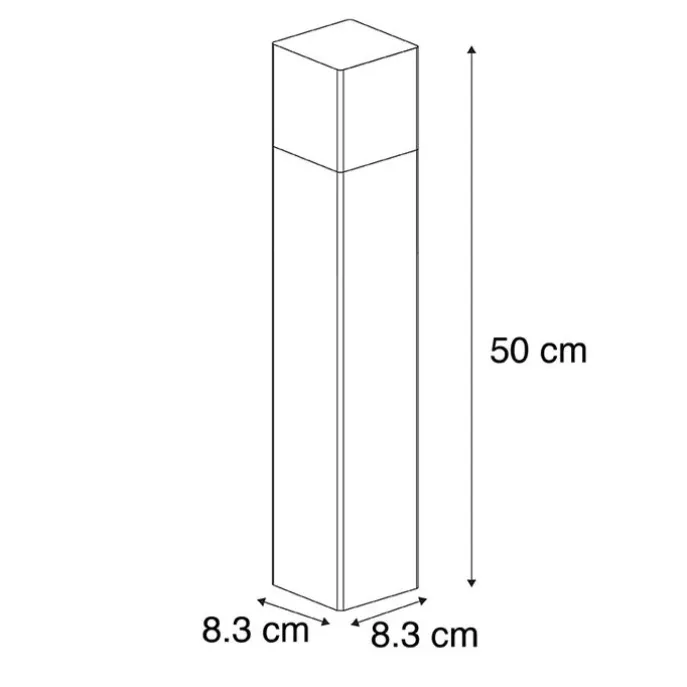 Stehende Außenlampe schwarz mit opalweißem Schirm 50 cm - Dänemark