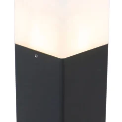 Stehende Außenlampe schwarz mit opalweißem Schirm 50 cm - Dänemark