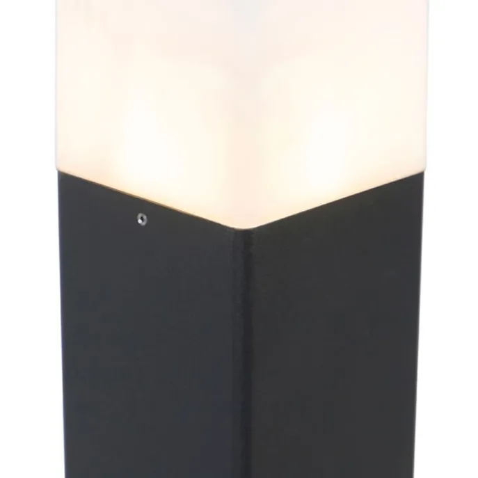 Stehende Außenlampe schwarz mit opalweißem Schirm 50 cm - Dänemark