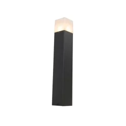 Stehende Außenlampe schwarz mit opalweißem Schirm 50 cm - Dänemark