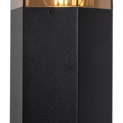 Stehende Außenlampe Schwarz mit Rauchglas Sechseckig 50 cm - Dänemark