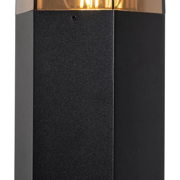 Stehende Außenlampe Schwarz mit Rauchglas Sechseckig 50 cm - Dänemark