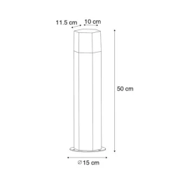 Stehende Außenlampe Schwarz mit Rauchglas Sechseckig 50 cm - Dänemark