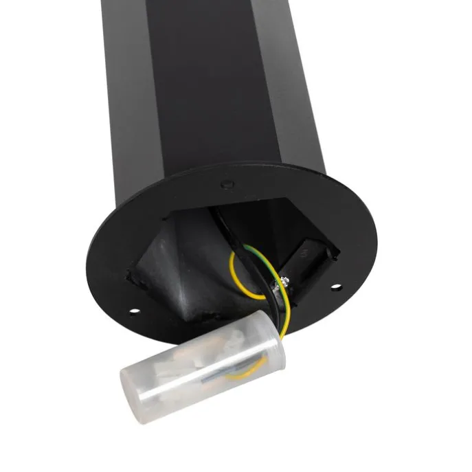 Stehende Außenlampe Schwarz mit Rauchglas Sechseckig 50 cm - Dänemark