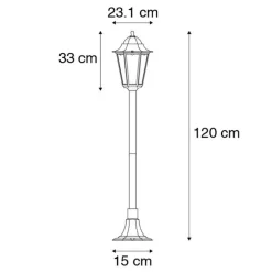 Stehende Außenlaterne schwarz 120 cm IP44 - New Orleans