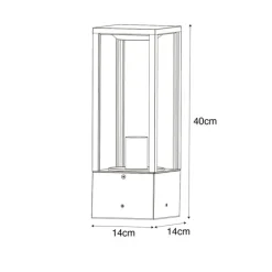 Stehende Außenleuchte schwarz mit geripptem Glas 40 cm IP44 - Charlois