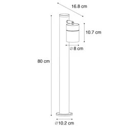 Stehende Außenleuchte schwarz 80 cm AR70 verstellbar IP44 - Solo