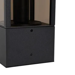 Stehende Außenleuchte schwarz mit Rauch 40 cm IP44 - Charlois