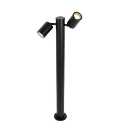 Stehende Außenleuchte schwarz 80 cm IP44 verstellbar 2-Licht - Duo