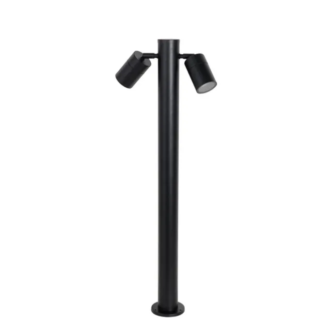 Stehende Außenleuchte schwarz 80 cm IP44 verstellbar 2-Licht - Duo