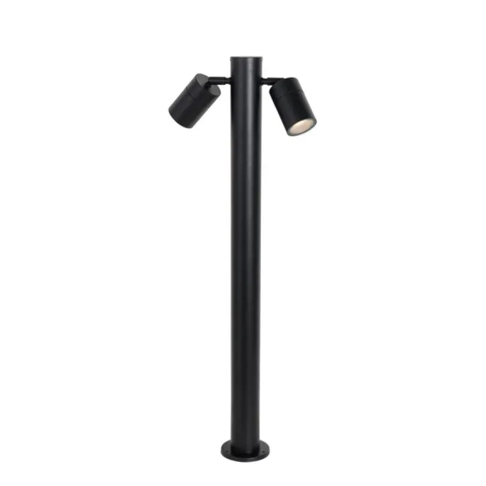Stehende Außenleuchte schwarz 80 cm IP44 verstellbar 2-Licht - Duo