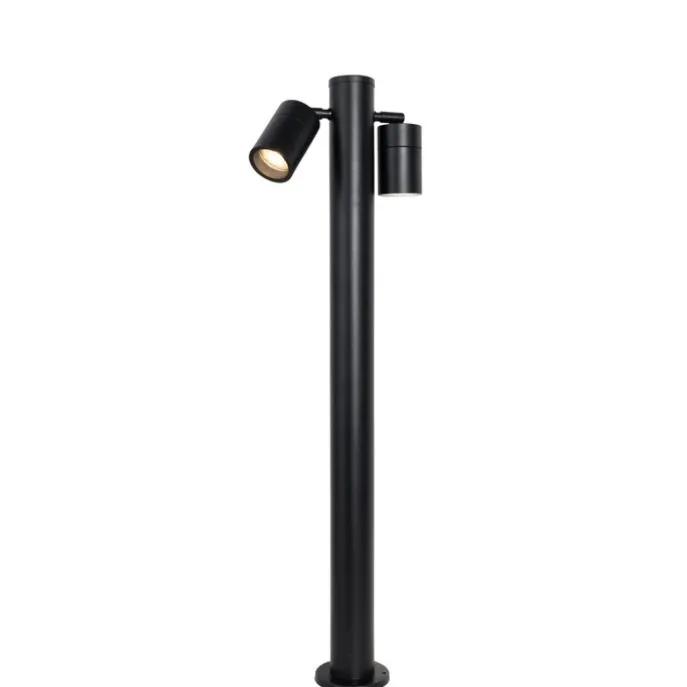 Stehende Außenleuchte schwarz 80 cm IP44 verstellbar 2-Licht - Duo