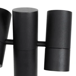 Stehende Außenleuchte schwarz 50 cm 2-Licht verstellbar - Duo