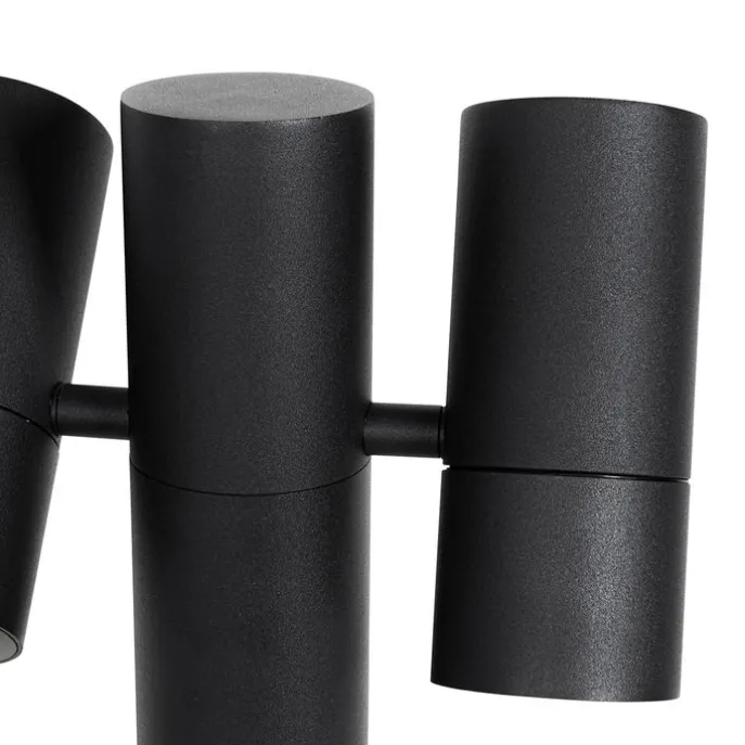Stehende Außenleuchte schwarz 50 cm 2-Licht verstellbar - Duo