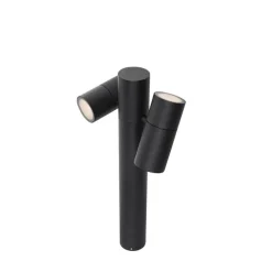 Stehende Außenleuchte schwarz 50 cm 2-Licht verstellbar - Duo