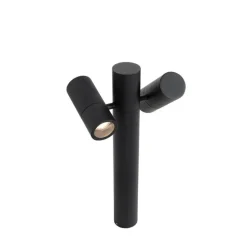 Stehende Außenleuchte schwarz 50 cm 2-Licht verstellbar - Duo