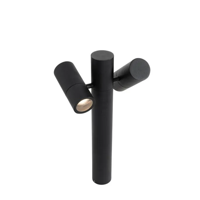 Stehende Außenleuchte schwarz 50 cm 2-Licht verstellbar - Duo