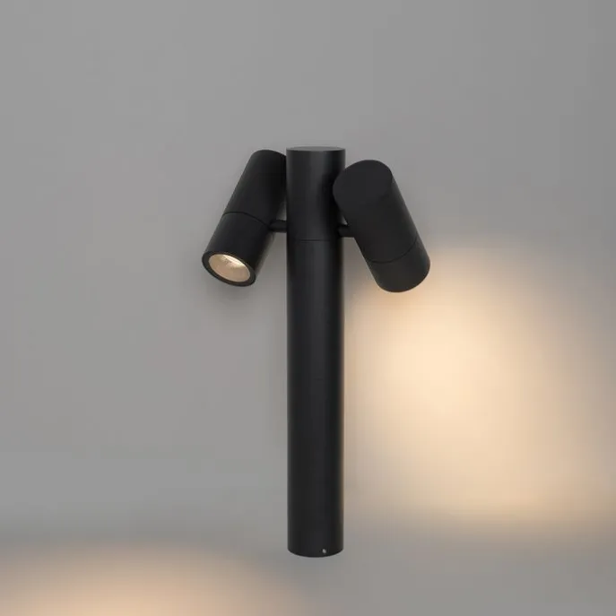 Stehende Außenleuchte schwarz 50 cm 2-Licht verstellbar - Duo