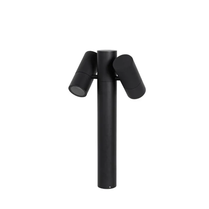 Stehende Außenleuchte schwarz 50 cm 2-Licht verstellbar - Duo