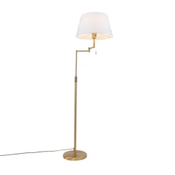 Stehlampe Bronze mit weißem Schirm und verstellbarem Arm - Ladas Deluxe