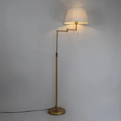 Stehlampe Bronze mit weißem Schirm und verstellbarem Arm - Ladas Deluxe