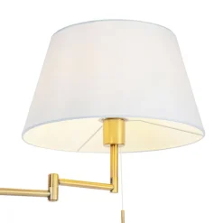 Stehlampe Bronze mit weißem Schirm und verstellbarem Arm - Ladas Deluxe