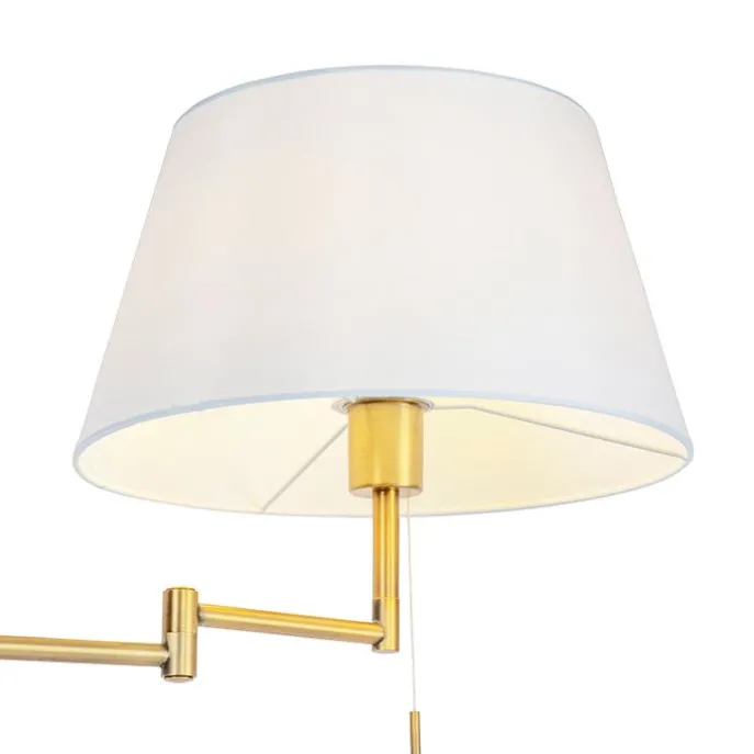 Stehlampe Bronze mit weißem Schirm und verstellbarem Arm - Ladas Deluxe