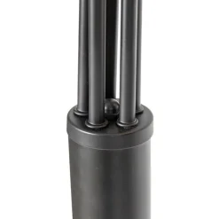 Stehlampe Schwarz mit Gold mit Rauchglas 5 Lichter - Zuzanna