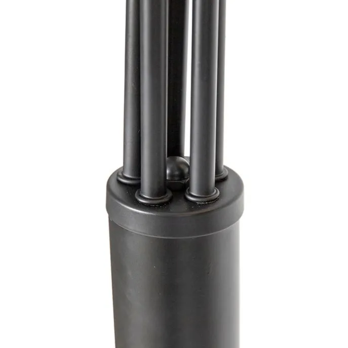 Stehlampe Schwarz mit Gold mit Rauchglas 5 Lichter - Zuzanna