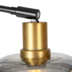 Stehlampe Schwarz mit Gold mit Rauchglas 5 Lichter - Zuzanna