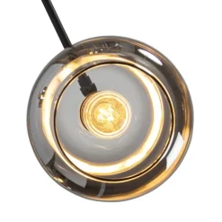 Stehlampe Schwarz mit Gold mit Rauchglas 5 Lichter - Zuzanna