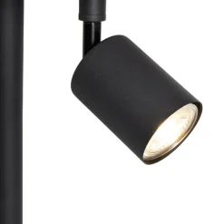 Stehlampe schwarz mit goldenem Interieur und Leselampe - Jelena