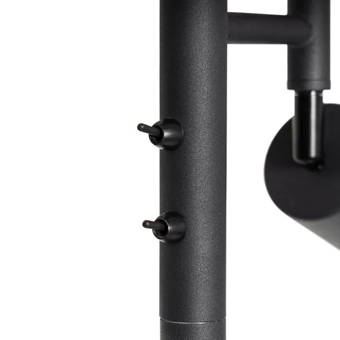 Stehlampe schwarz mit goldenem Interieur und Leselampe - Jelena