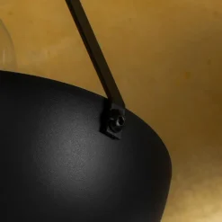 Stehlampe schwarz mit goldenem 42 cm verstellbarem Stativ - Magnax