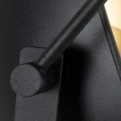 Stehlampe schwarz mit goldenem 42 cm verstellbarem Stativ - Magnax