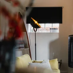 Stehlampe schwarz mit Gold 35 cm verstellbar - Magnax