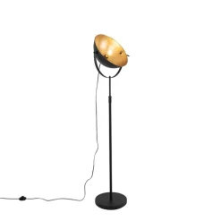 Stehlampe schwarz mit Gold 35 cm verstellbar - Magnax