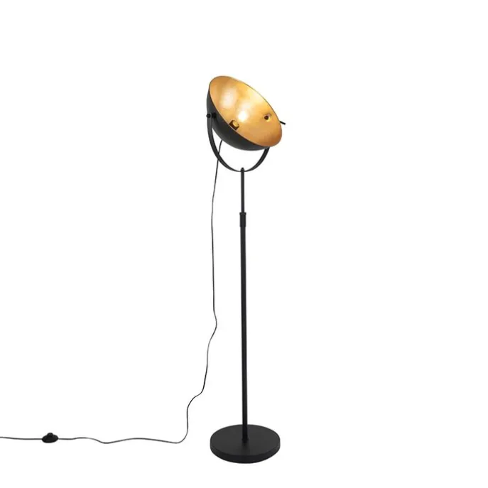 Stehlampe schwarz mit Gold 35 cm verstellbar - Magnax