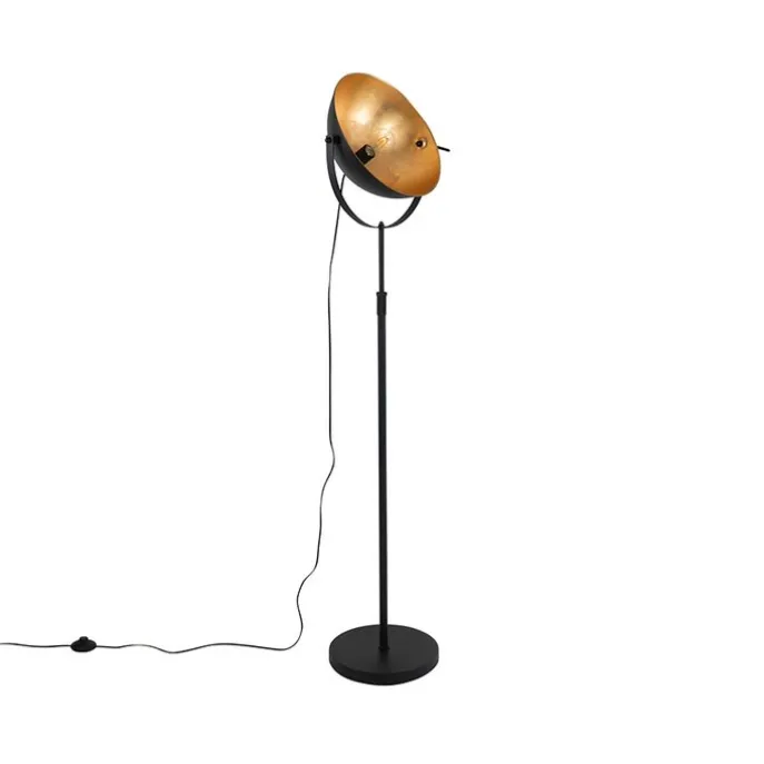 Stehlampe schwarz mit Gold 35 cm verstellbar - Magnax