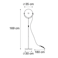 Stehlampe schwarz mit Gold 35 cm verstellbar - Magnax