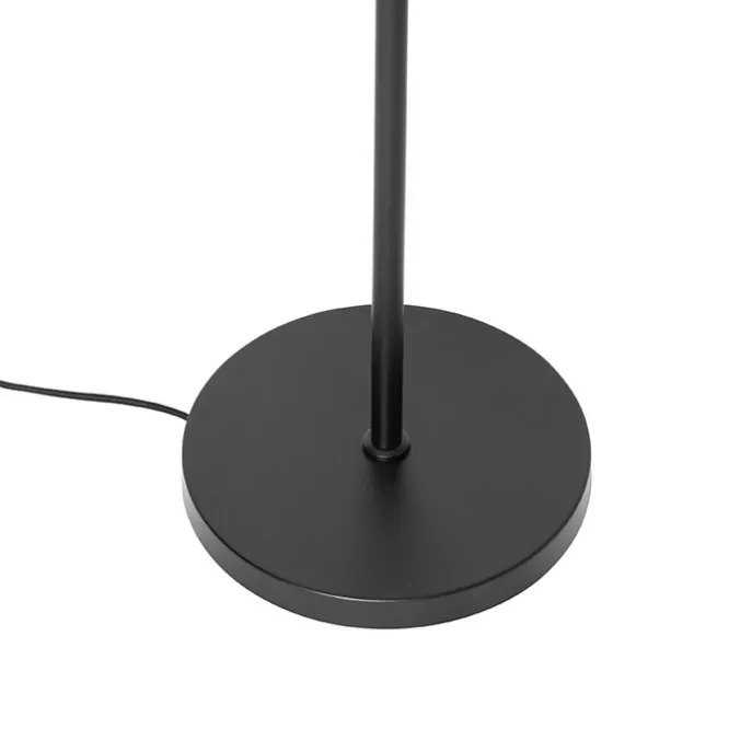 Stehlampe schwarz mit Gold mit Rauchglas 2 Lichter - Zuzanna