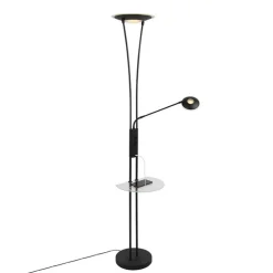 Stehlampe schwarz mit Lesearm inkl. LED und USB-Anschluss - Sevilla