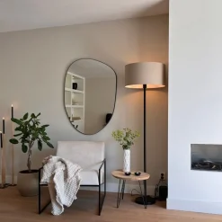 Stehlampe schwarz mit Schirm hellbraun 50 cm - Simplo