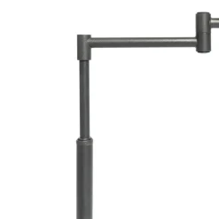 Stehlampe schwarz mit schwarzem Schirm und verstellbarem Arm - Ladas